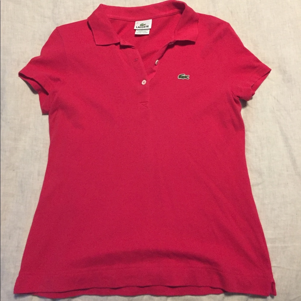 Lacoste dark pink polo classic fit size 42