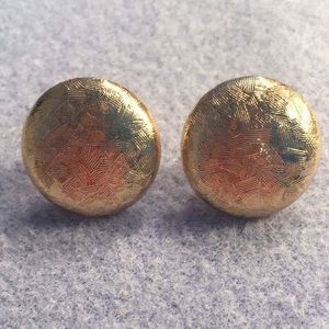 Gold button earrings