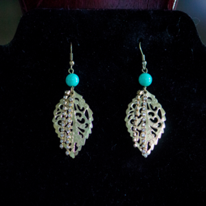Gold Leaf Pendent Earrings
