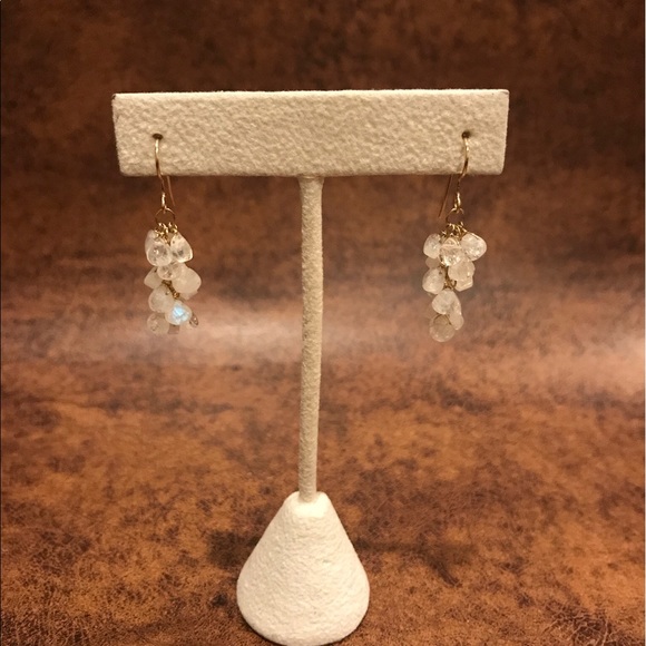 Rainbow Moonstone Multi Drop Earrings (4x4mm) - Picture 1 of 2