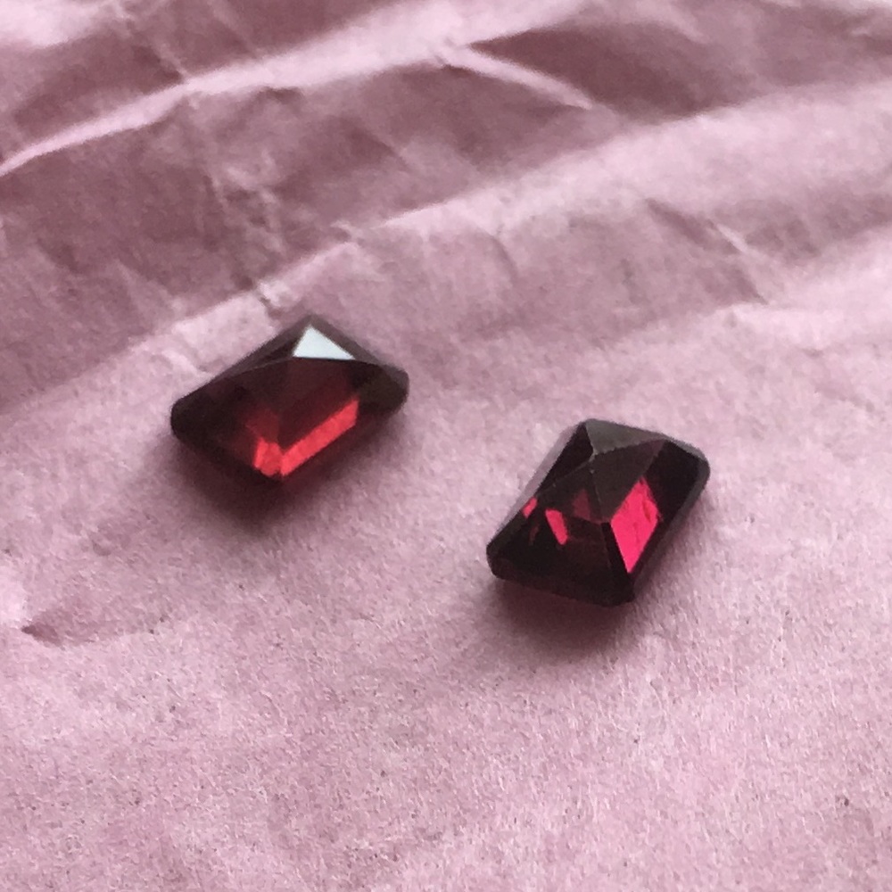 Pair of 7x5 emerald cut garnet