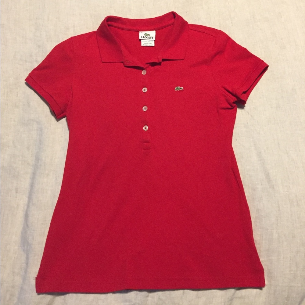 Lacoste red polo slim fit size 40