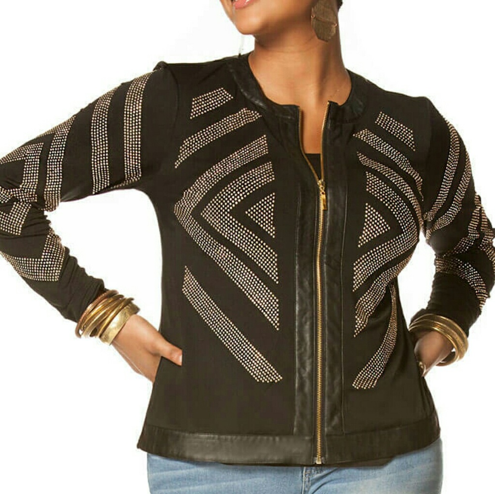 Firm Price! PLUS SIZE BLACK BEDAZZLE BLAZER
