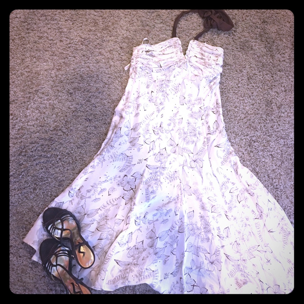 Bcbg maxazria brown and offwhite dress s4