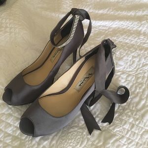 Gray Satin heels