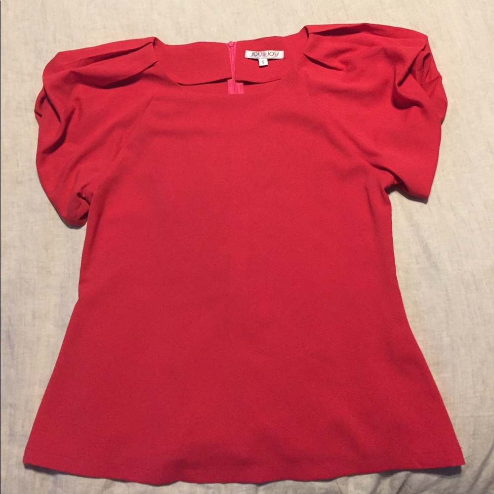 Joy Joy hot pink flutter sleeve top, small