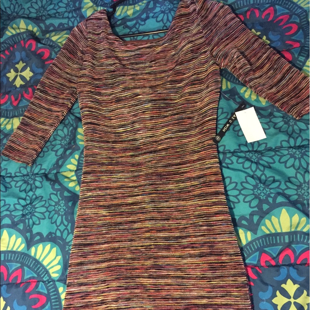 Fall multi color fitted mini dress