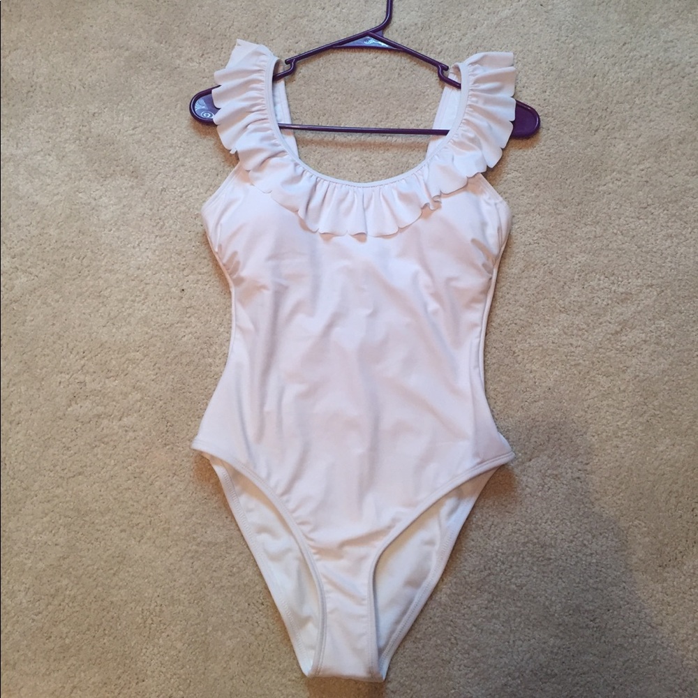 White Ruffle Swim Suit