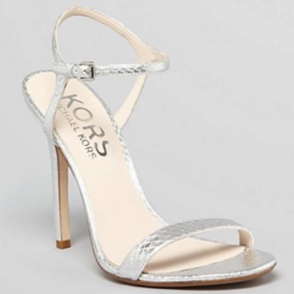 Stunning Sz 10 KORS "Mikaela" snakeskin heels