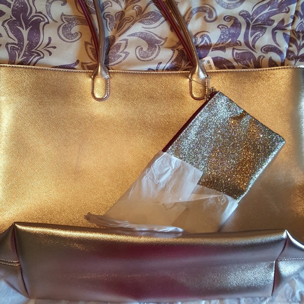 Large rose gold tote
