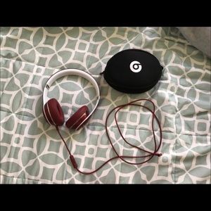Beats Wired On-Ear Headphones Crimson/Dark Red