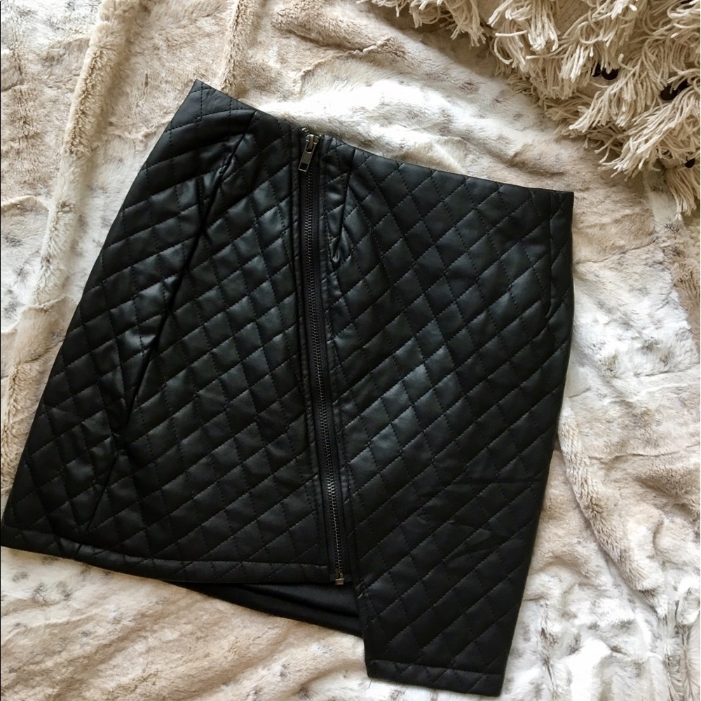 LF Faux Leather Zip Skirt