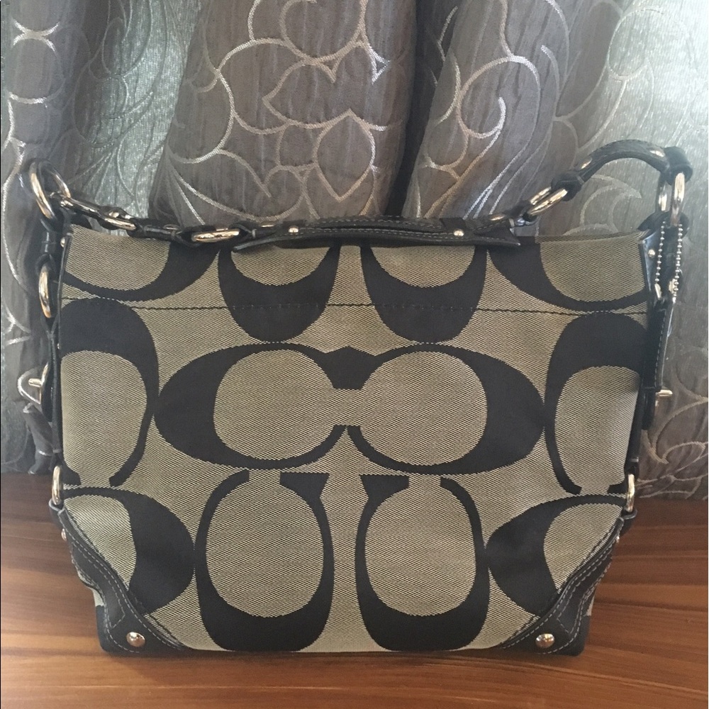 Coach Jacquard Fabric and Leather purse