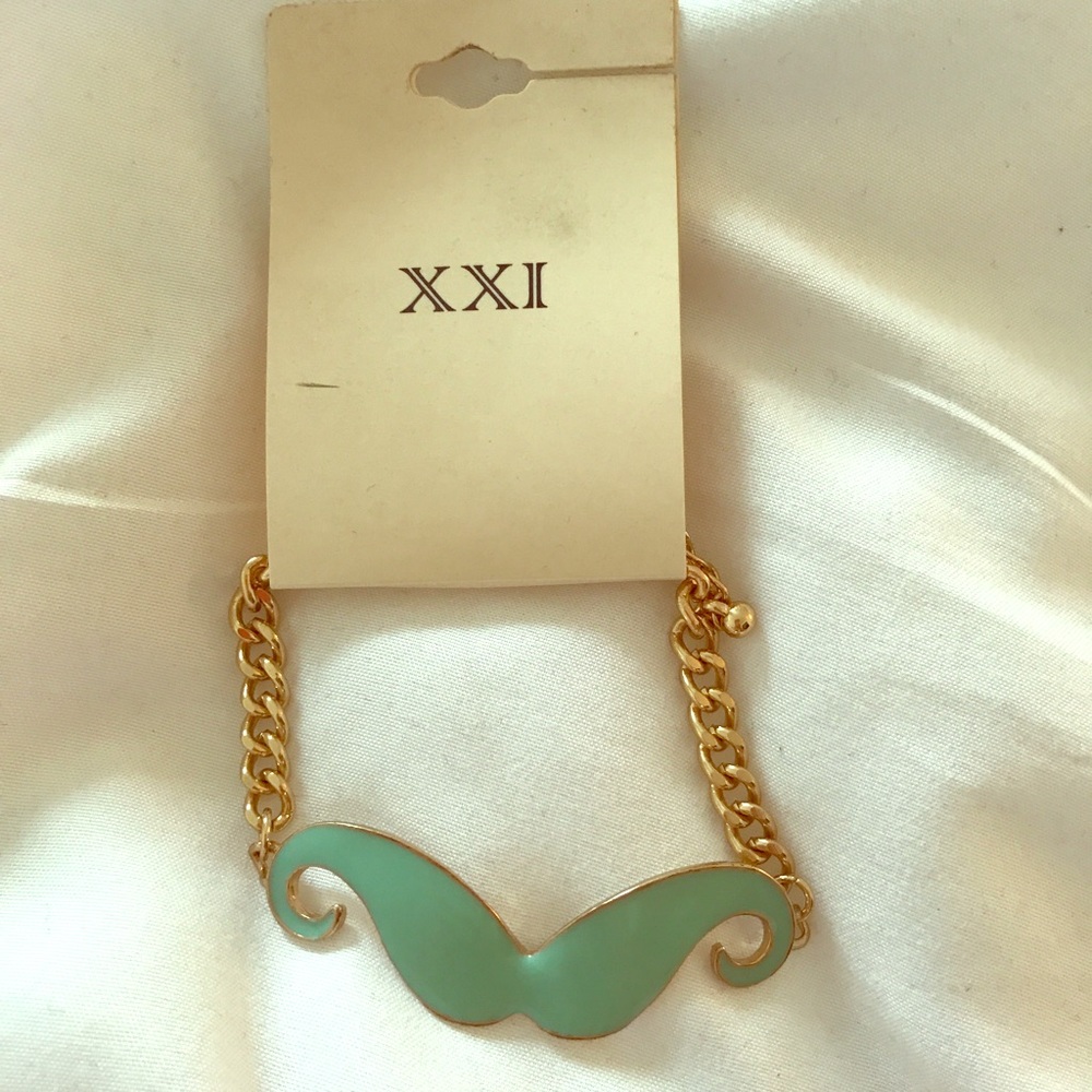 Forever 21 Mint Mustache bracelet