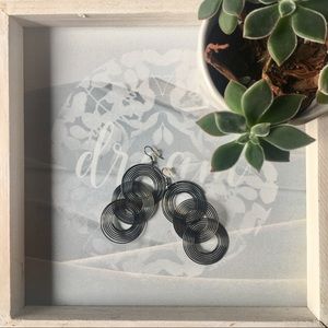 Dark metal pendant earrings