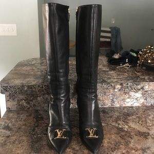 Authentic Louis Vuitton Black Leather Boots