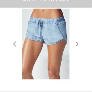 Fabletics chambray lounging shorts size Medium EUC