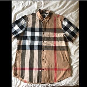 men's burberry shirt classic large print