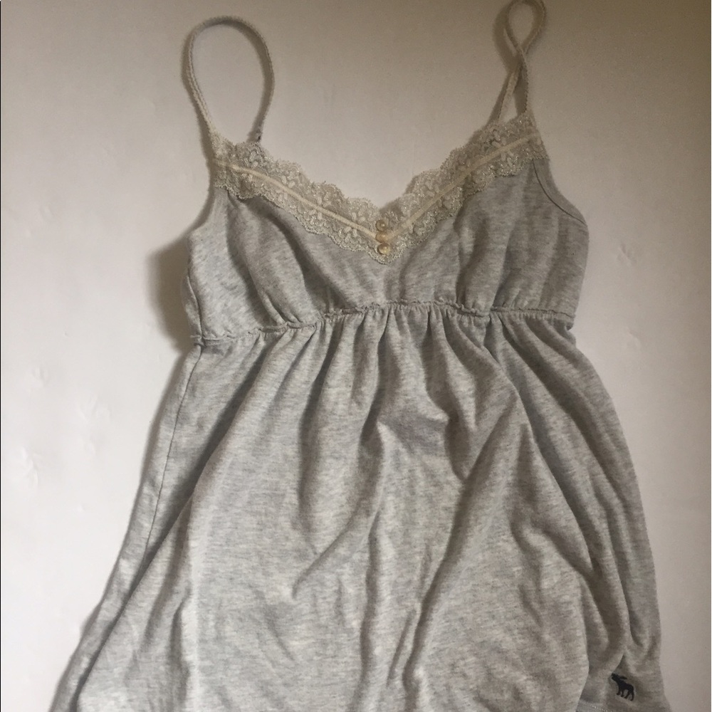 Girls lace gray tank top