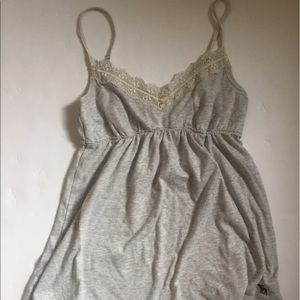 Girls lace gray tank top