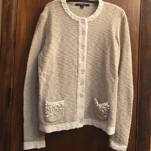 Chadwick's Pearl Beige Sweater Cardigan