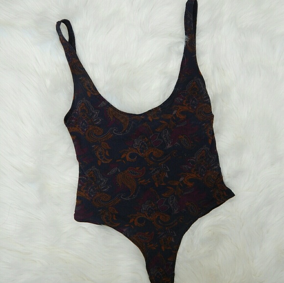 Free People Paisley Printed Scoop back Leotard - Picture 4 of 6