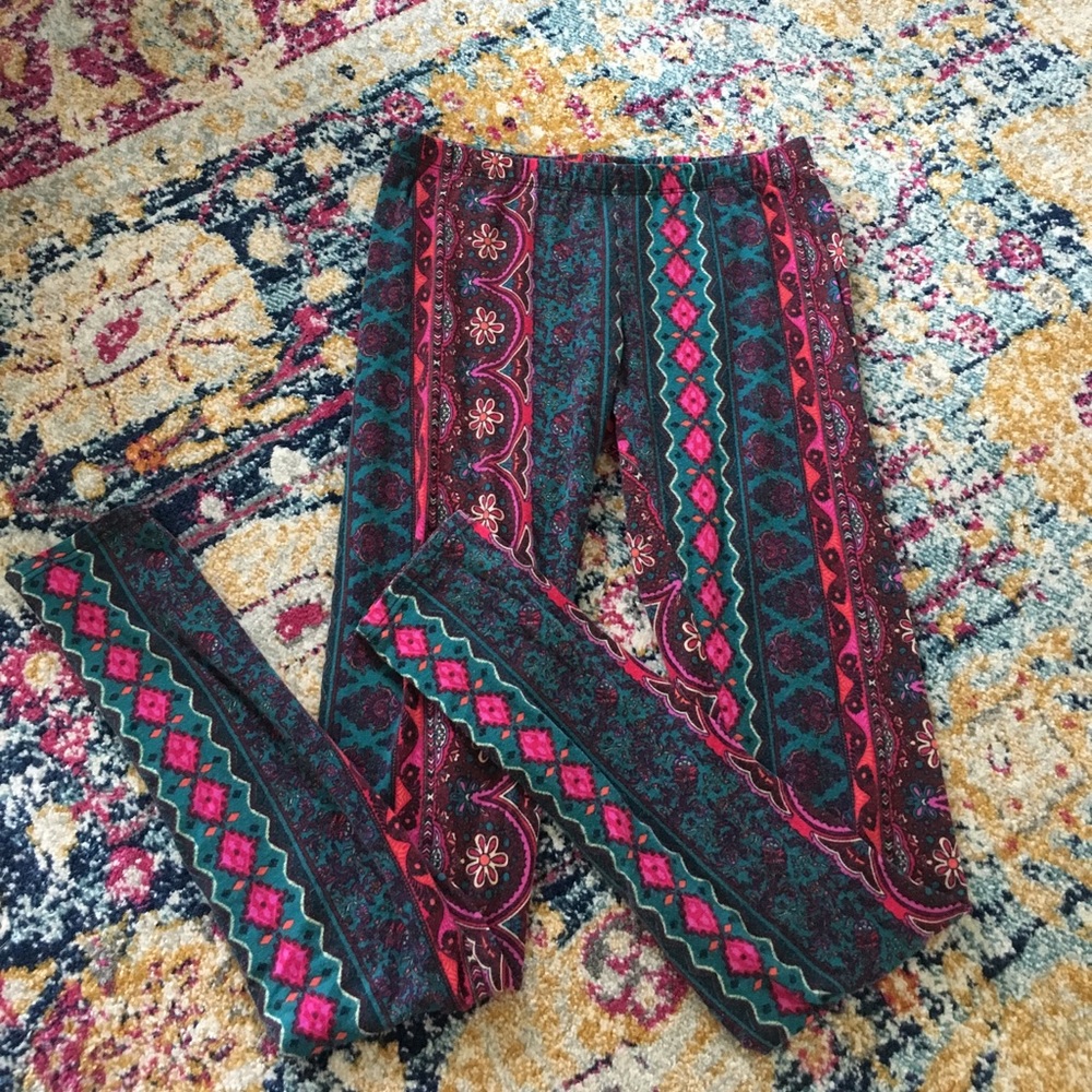 See You Monday Vintage Floral Stripe Legging