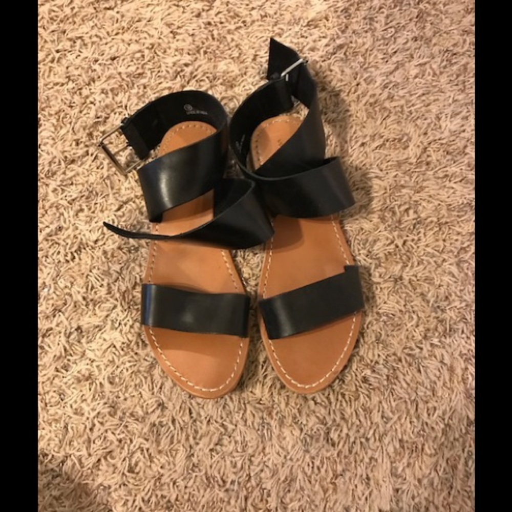 Urban Outfitters ankle strap black sandals