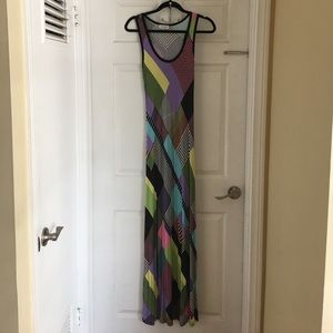 Multi Colored Maxi Dress Size 8 by Calvin Klein