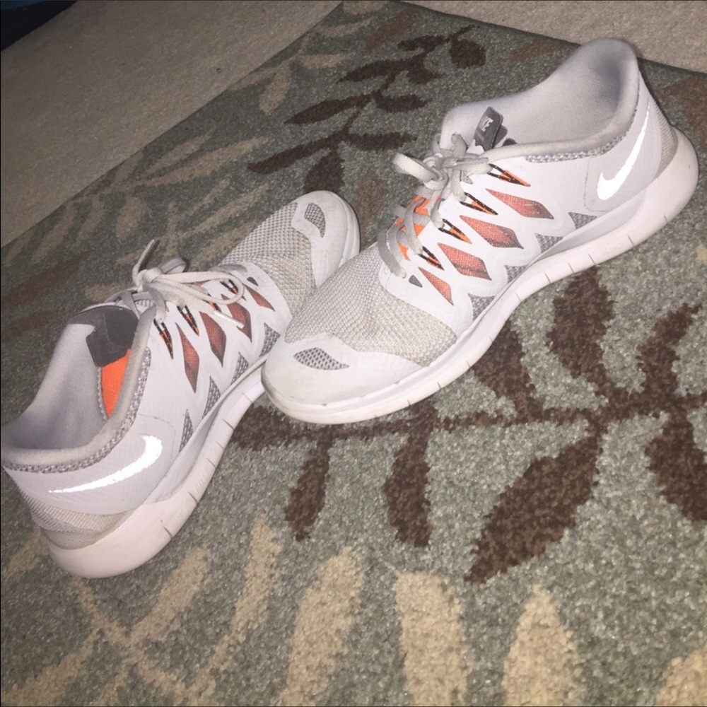 Nike Free Runs 5.0 Silver and orange