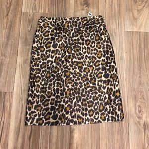 J crew leapord tie skirt sz 8