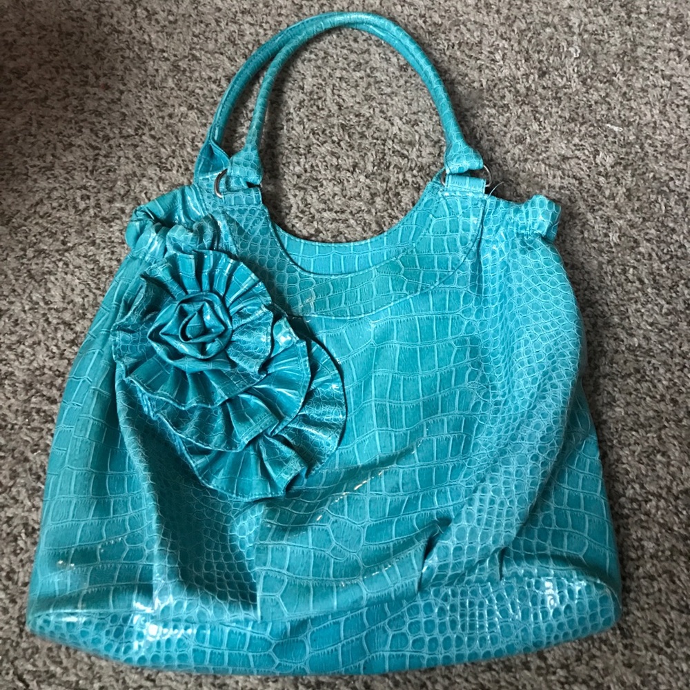Blue rose purse.