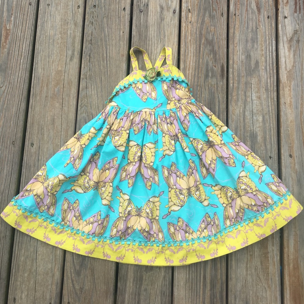 Aqua butterfly dress