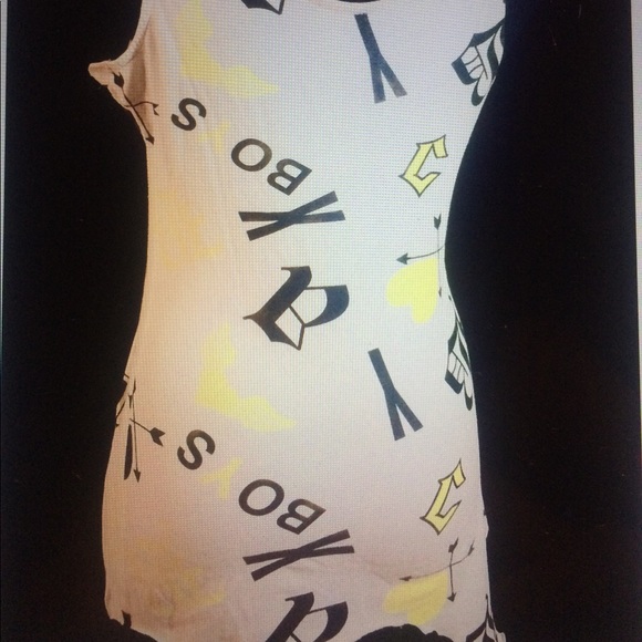 Lexa Vonn Asymmetrical lace panel print tank top - Picture 2 of 8