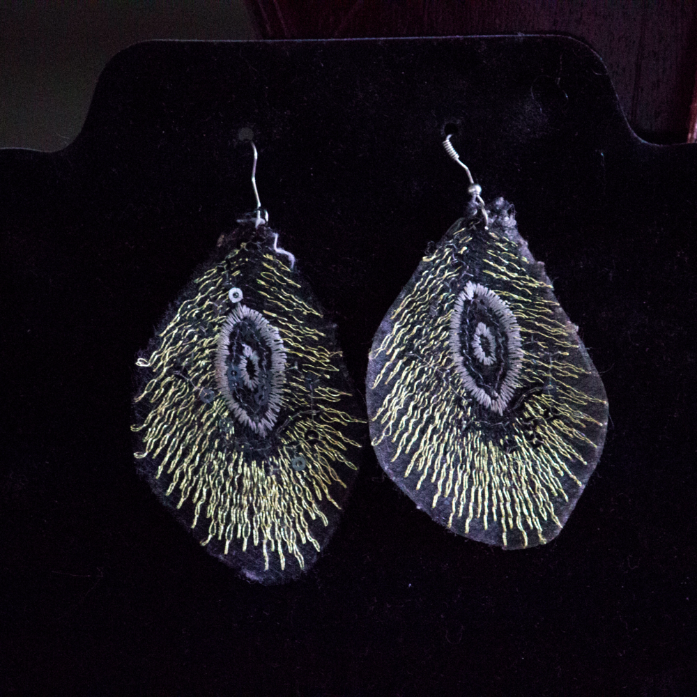 handmade peacock artificial Feather earrings