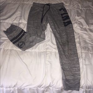 PINK grey sweatpants size medium