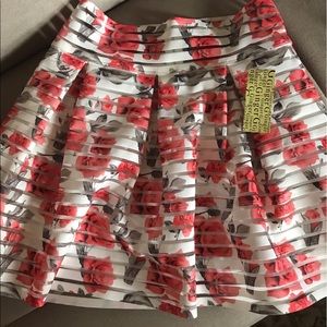NWT Floral Mini Fit and Flare Skirt