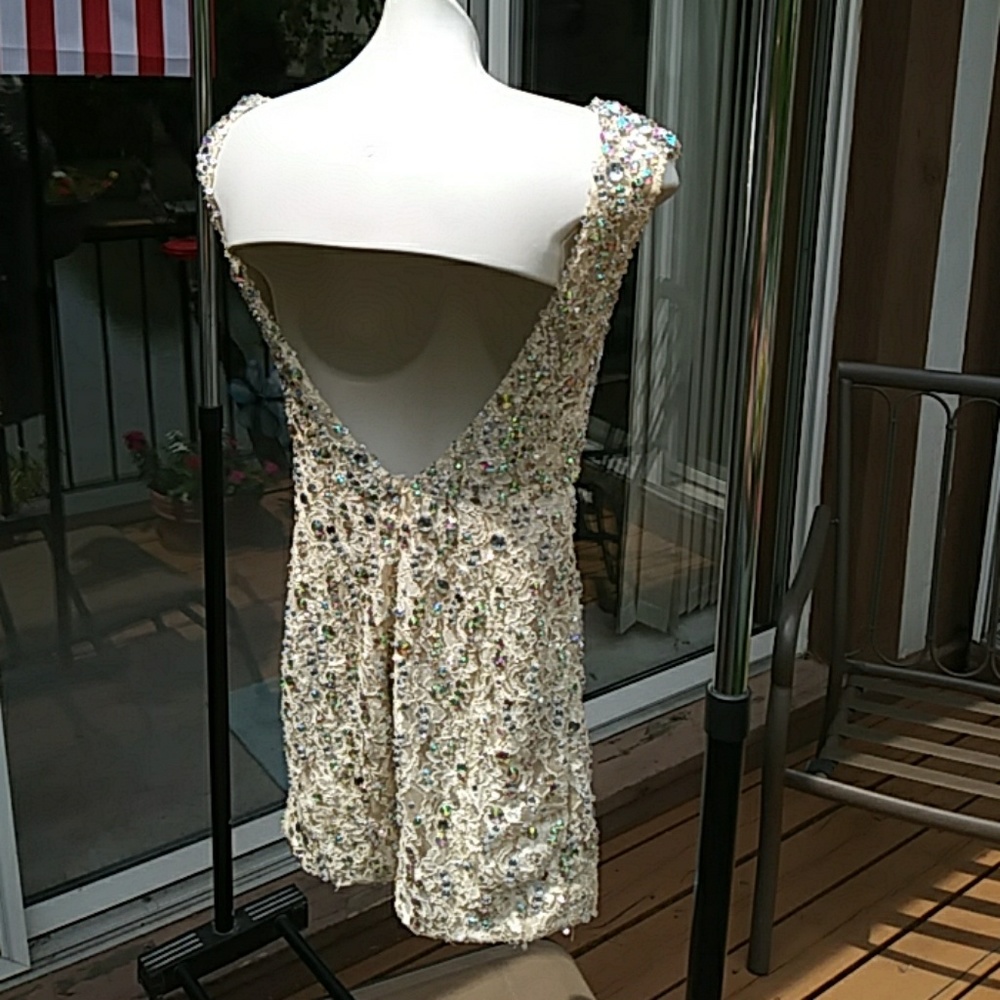MARI LEE Daring Sexy Lace & Sparkle Gem of a Dress - Picture 4 of 8