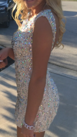 MARI LEE Daring Sexy Lace & Sparkle Gem of a Dress - Picture 2 of 8