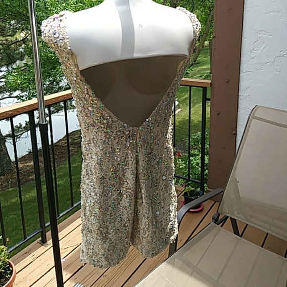 MARI LEE Daring Sexy Lace & Sparkle Gem of a Dress - Picture 7 of 8