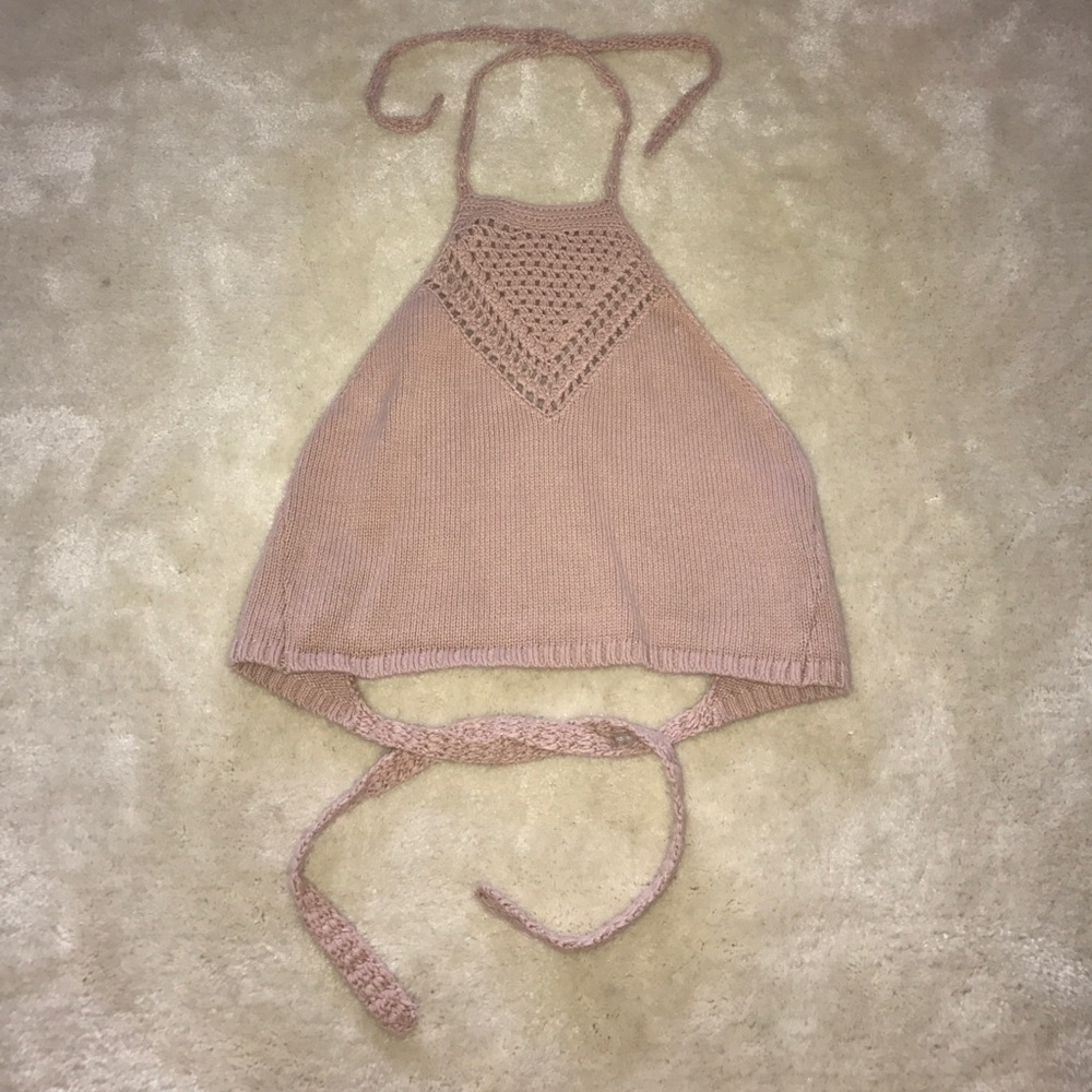 Kendall &a Kylie Knit Halter Top
