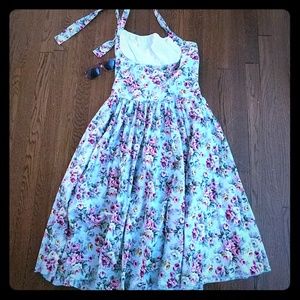 Handmade 1950 style turquoise​ and floral dress