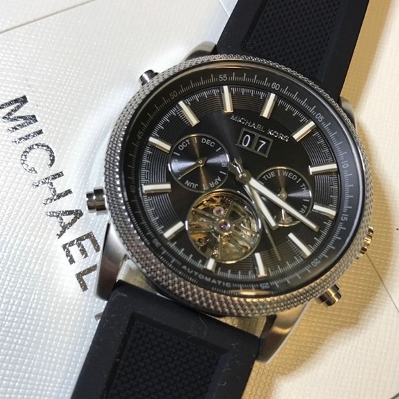 Michael Kors scout automatic unisex black watch - Picture 2 of 6