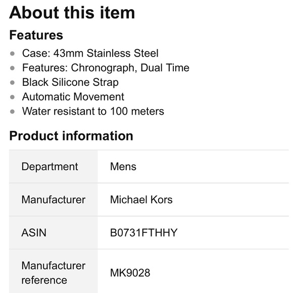 Michael Kors scout automatic unisex black watch - Picture 4 of 6