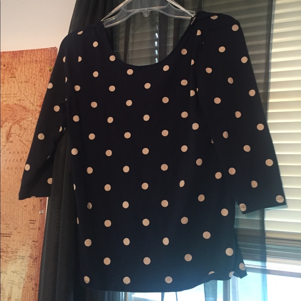 Forever 21 quarter sleeve polka dot tee