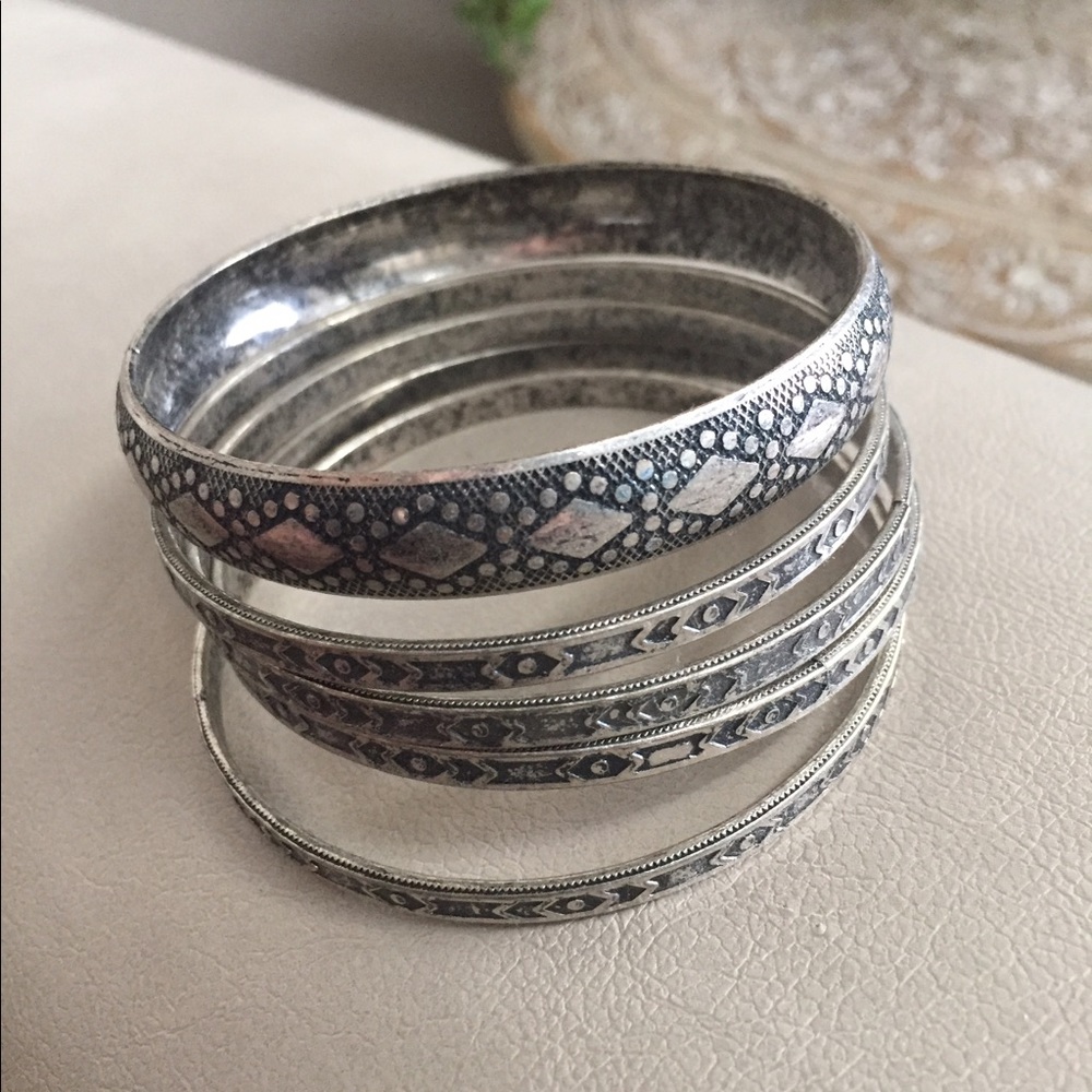 Sterling bangle bracelet set