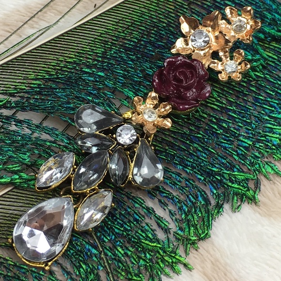 Rose Dangle Stud Earrings - Picture 5 of 8