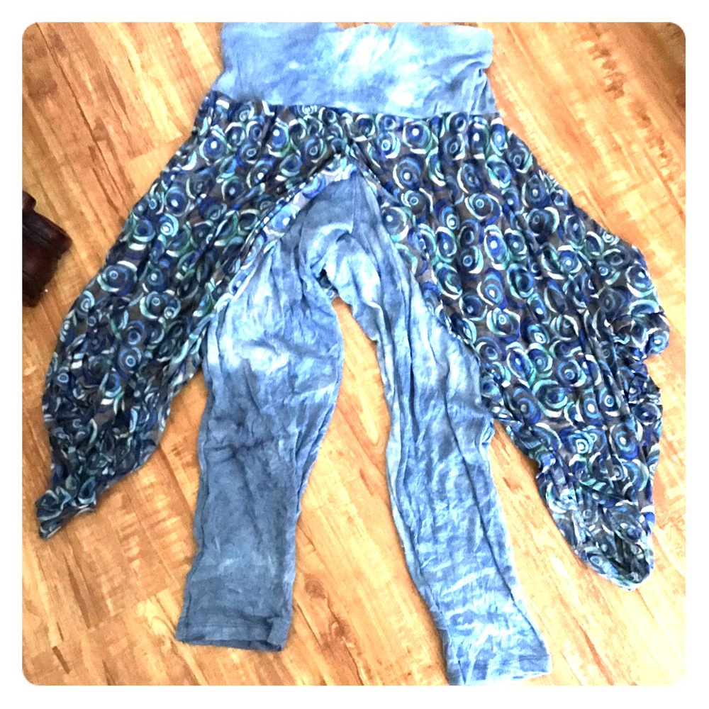 Interesting pants with skirt attached