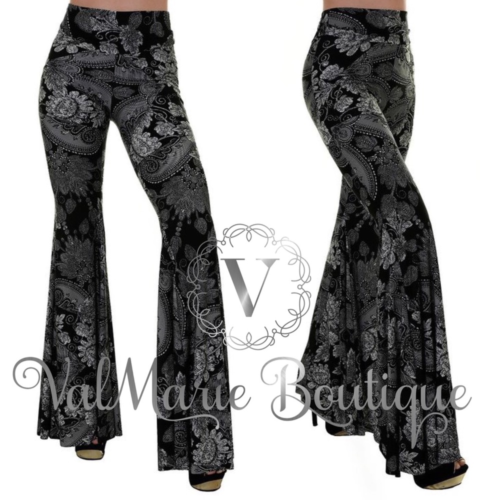 Gorgeous Paisley Print Bell Bottom Flares - Picture 2 of 7