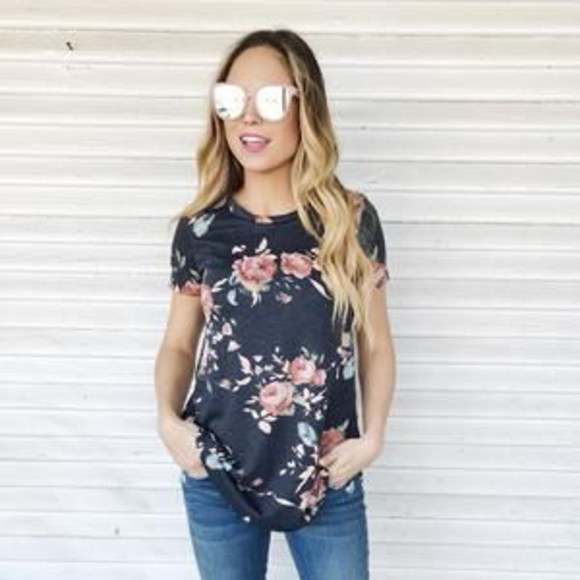 Navy Floral Shirt - Picture 2 of 4